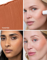 toasted-melon; Toasted is the summer version of our blush bestsellers Tan: a warm Peachy-Braun