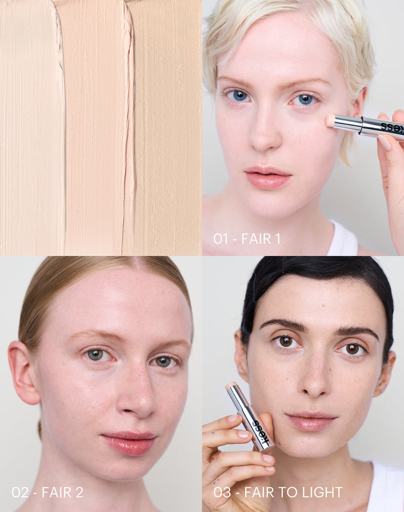 fair-to-light; Fair shades in comparison