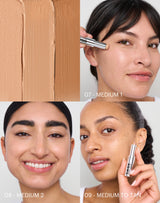 medium-to-tan; Medium shades in comparison