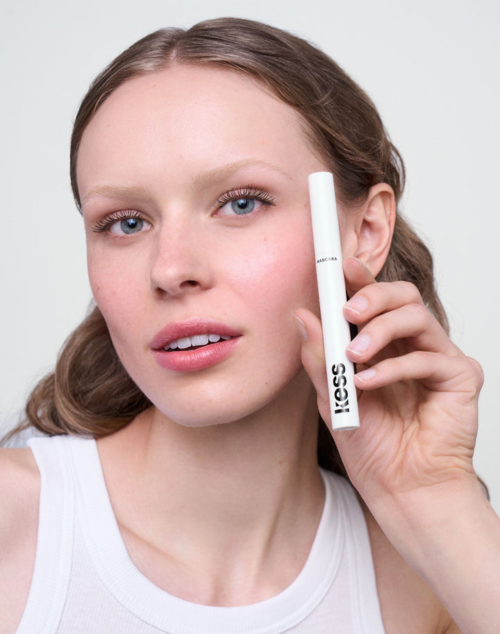 mascara; Black: Alba wears the Lengthening Day Mascara in Black