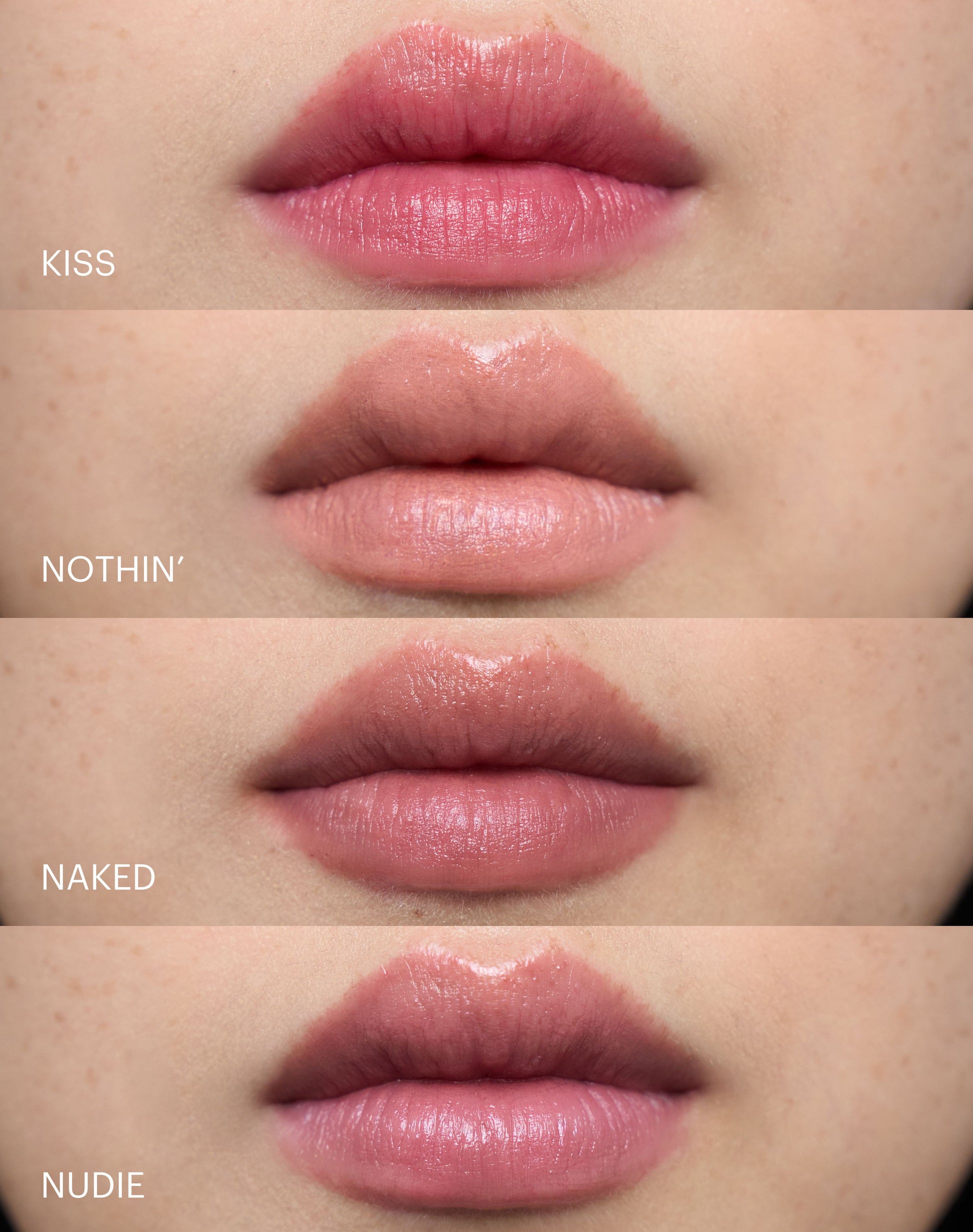 ; Triple Tint Lip Balm shades in comparison
