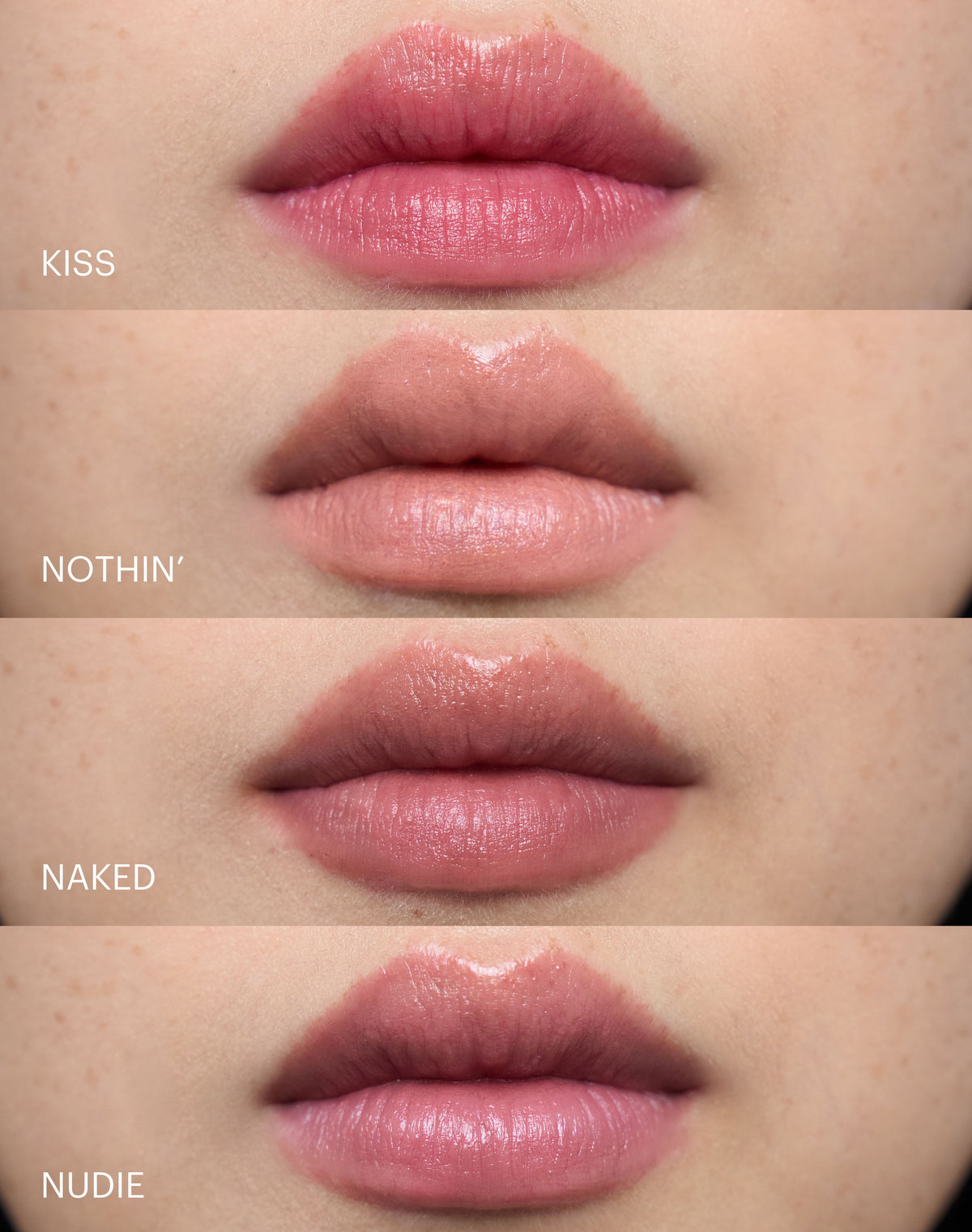 ; Triple Tint Lip Balm shades in comparison