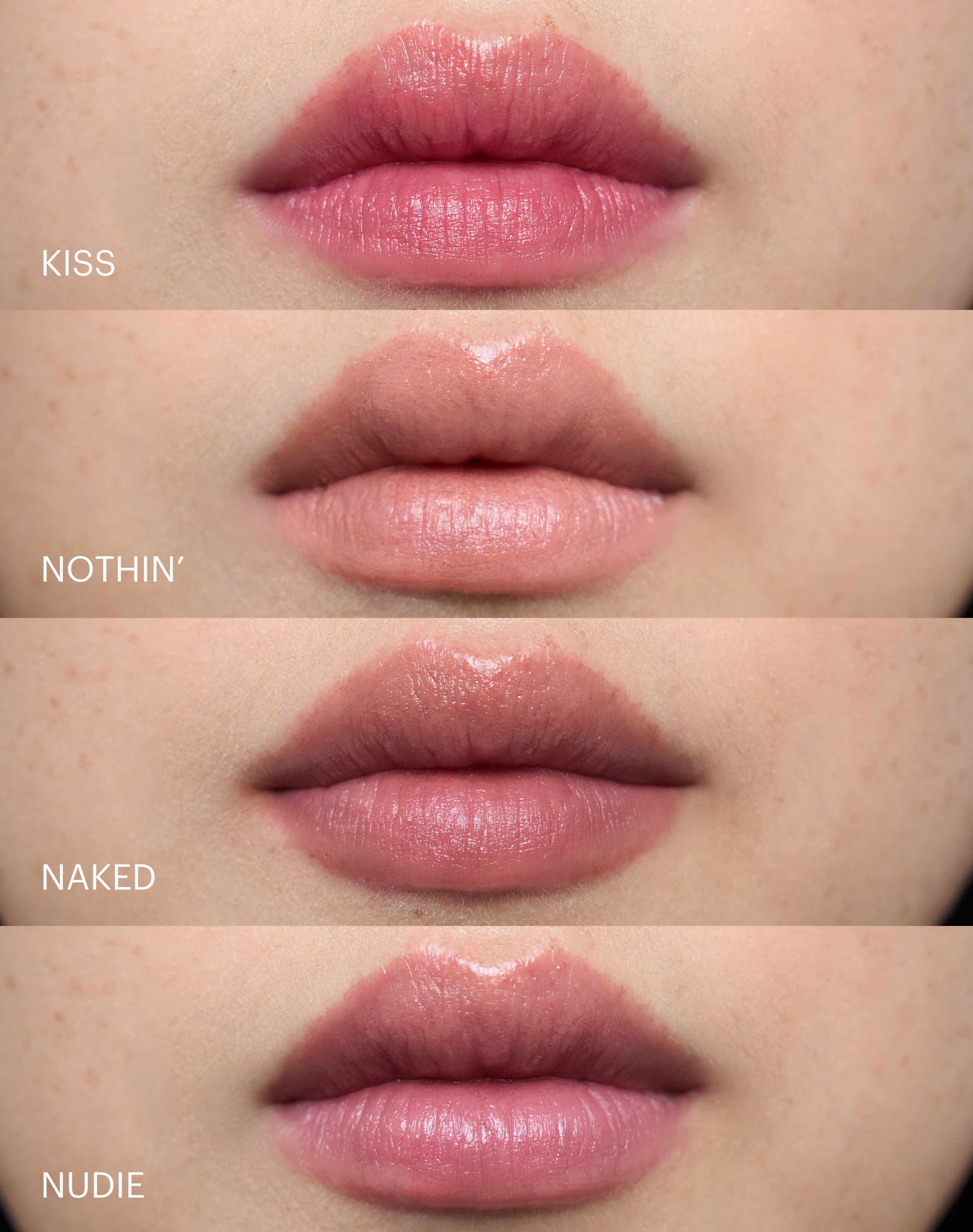 ; Triple Tint Lip Balm shades in comparison