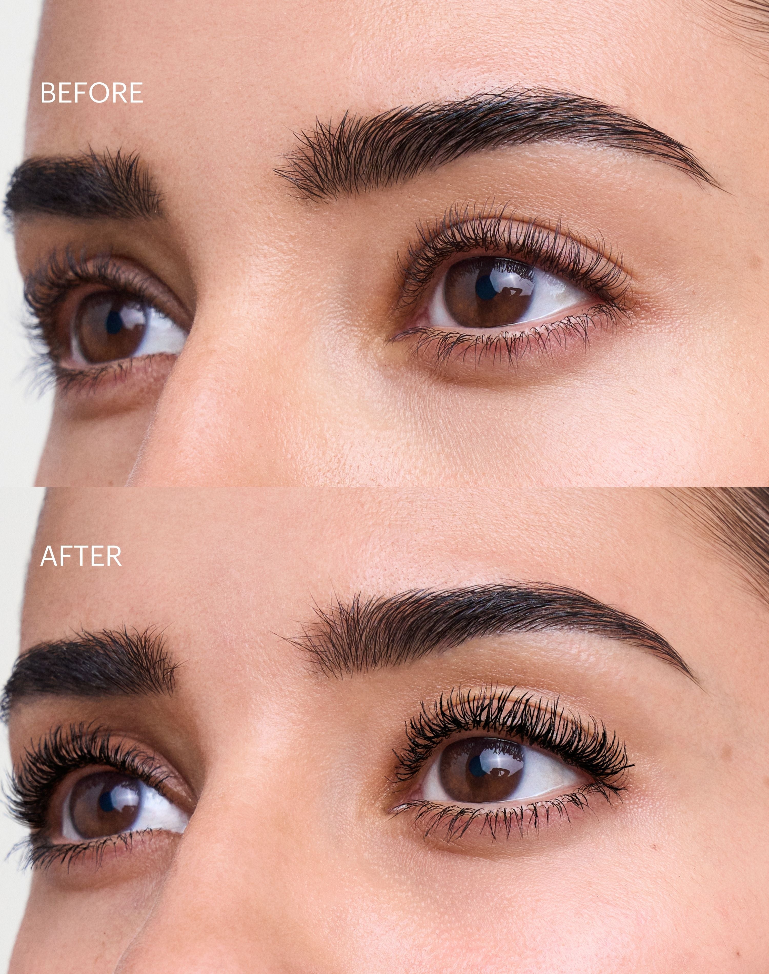 get-wet-waterproof-mascara; black: Before & after of the GET WET Waterproof Mascara in Black