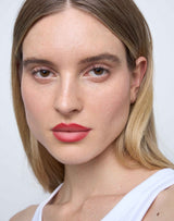 soft red; Inga wears the Soft Shape Lip Liner in Soft Red