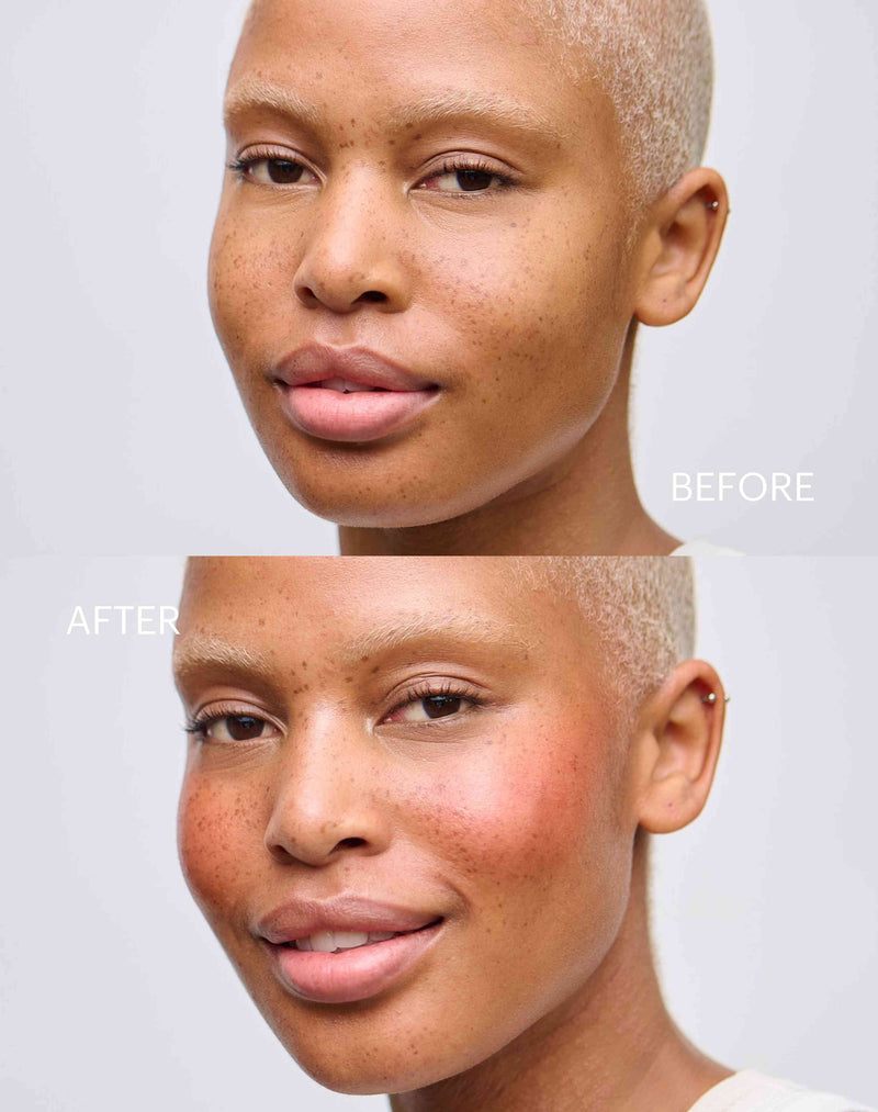 bronze blush; Before & After of Bronze