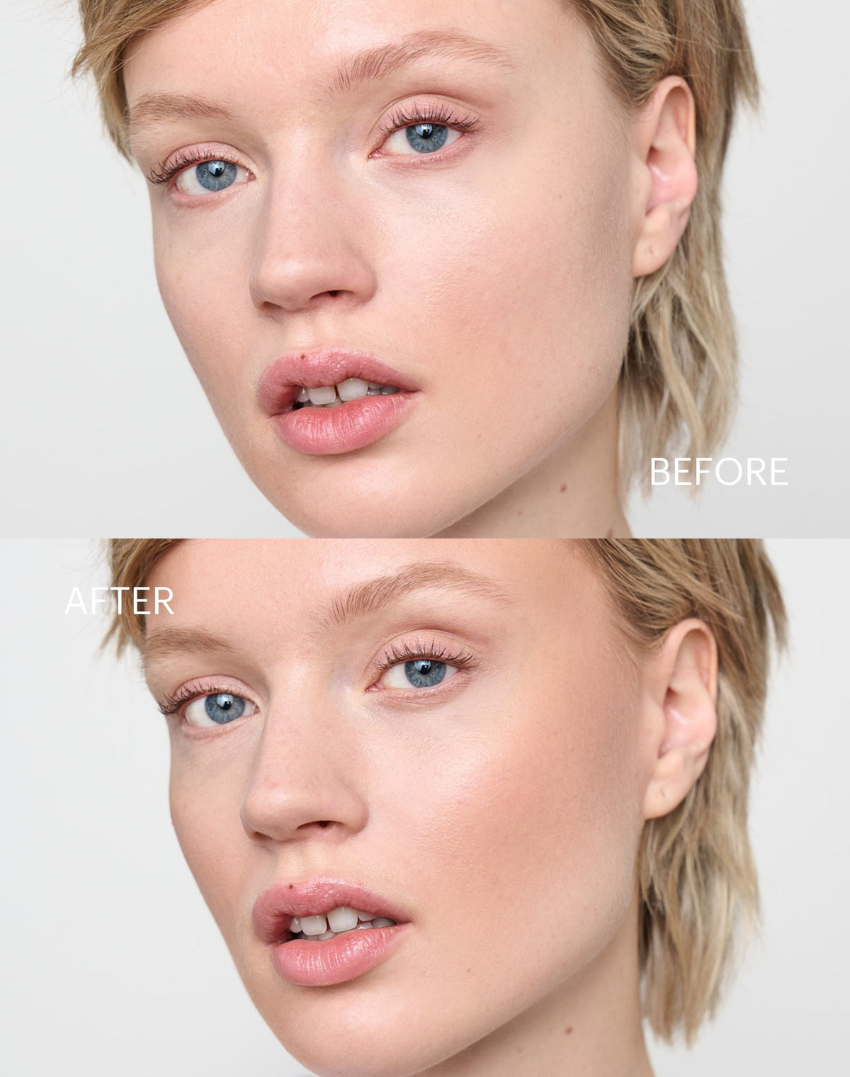 duo-stick; light-bronzer: Before & After of the Cream Bronzers in Light