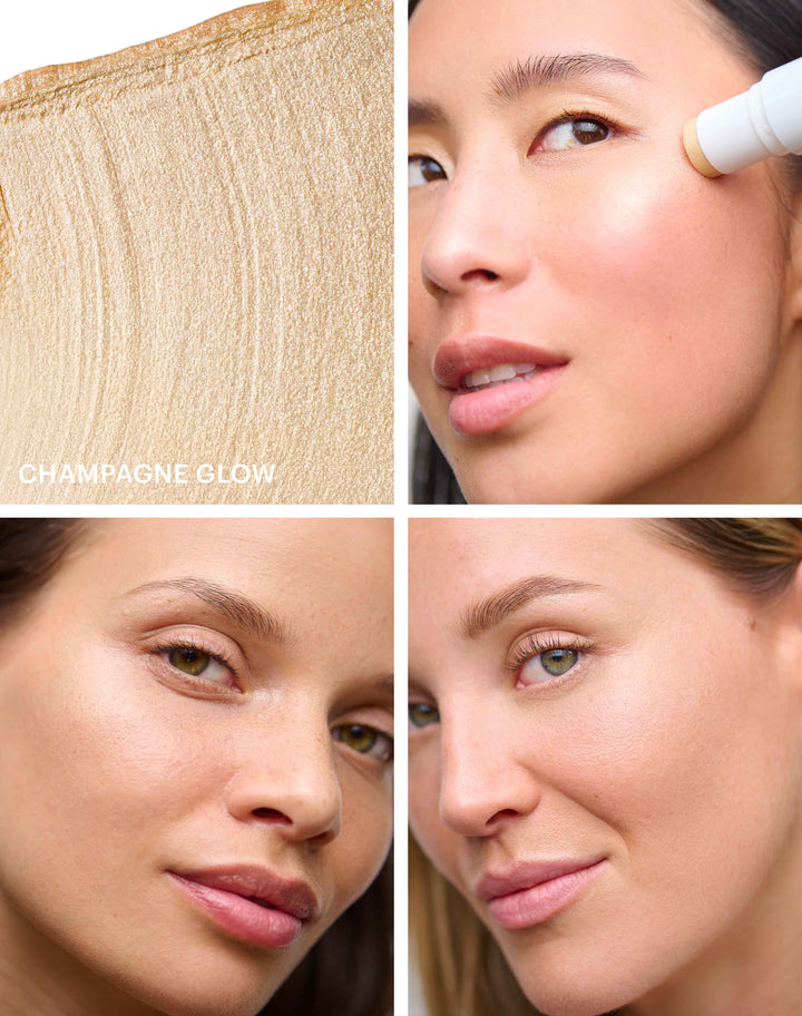 blush-glow-refill; champagne-glow highlighter: Blush & Glow Refill in Champagne-Glow