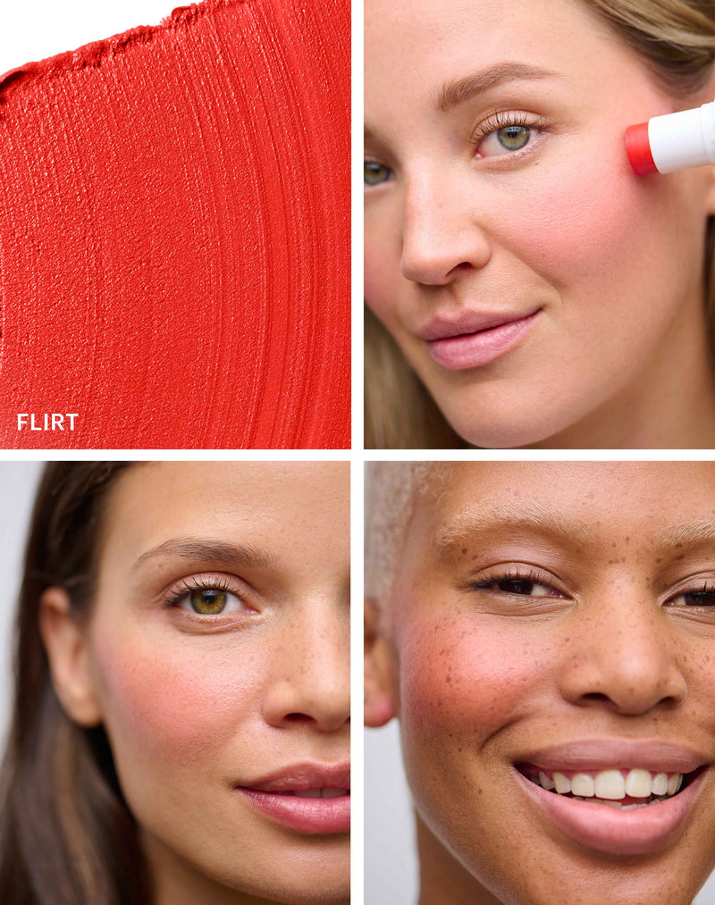 flirt-blush; Fresh, natural red shade with warm undertones and a satin-matt finish