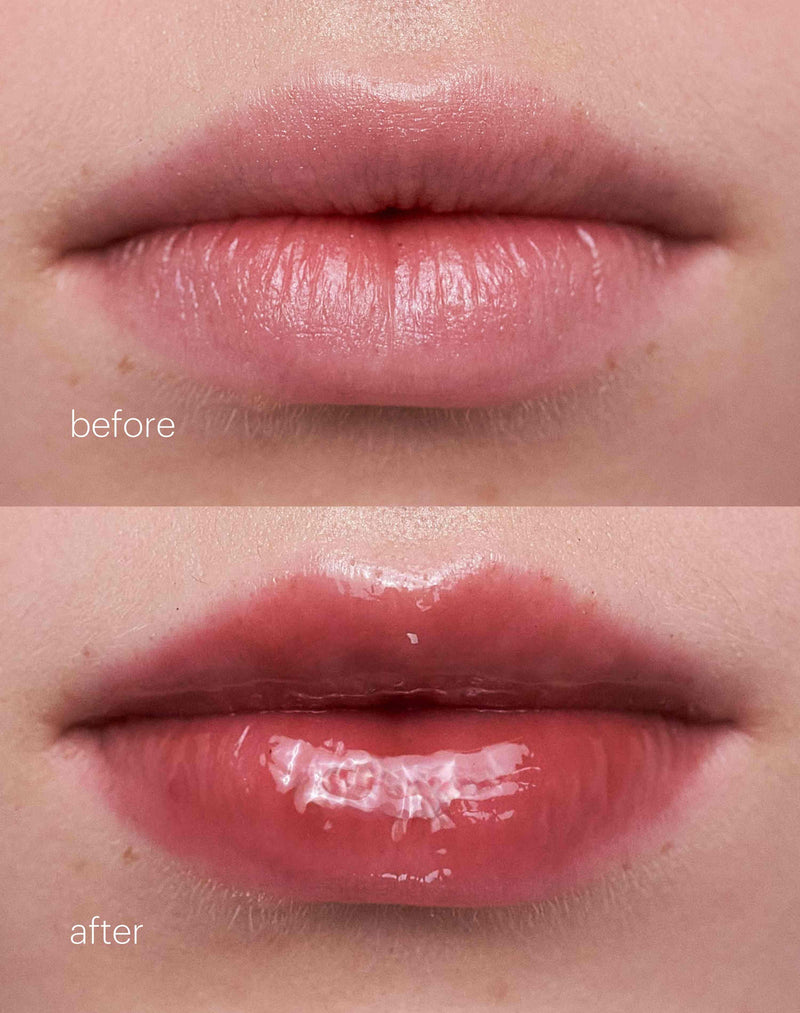 glaze; Before & After of the Jelly Treat Lip Oils in Glaze