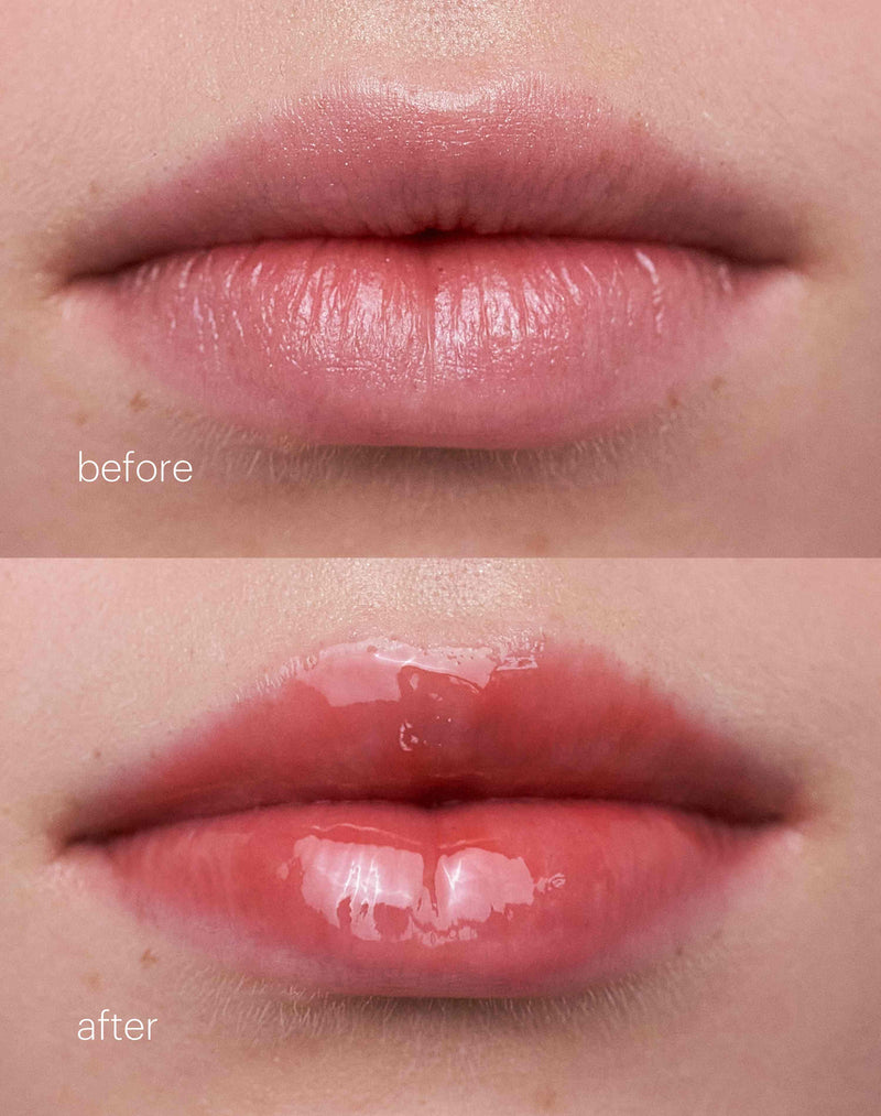 juice; Before & After of the Jelly Treat Lip Oil in Juice