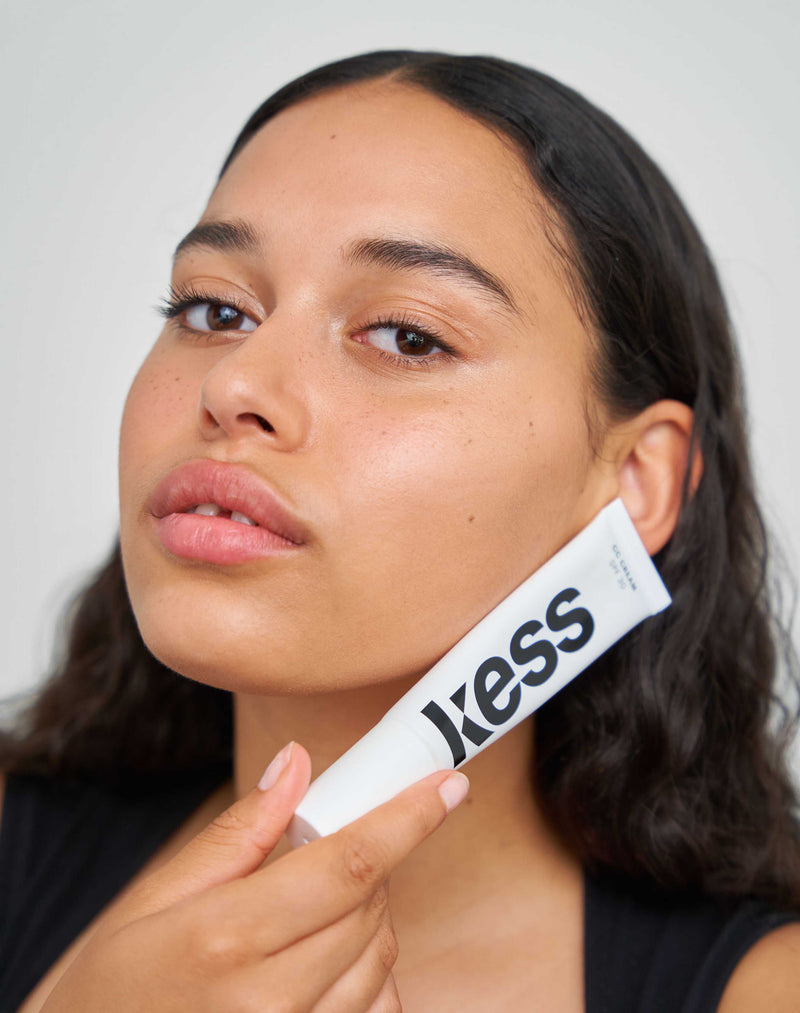 ; Louisa wears the CC Cream in Tan