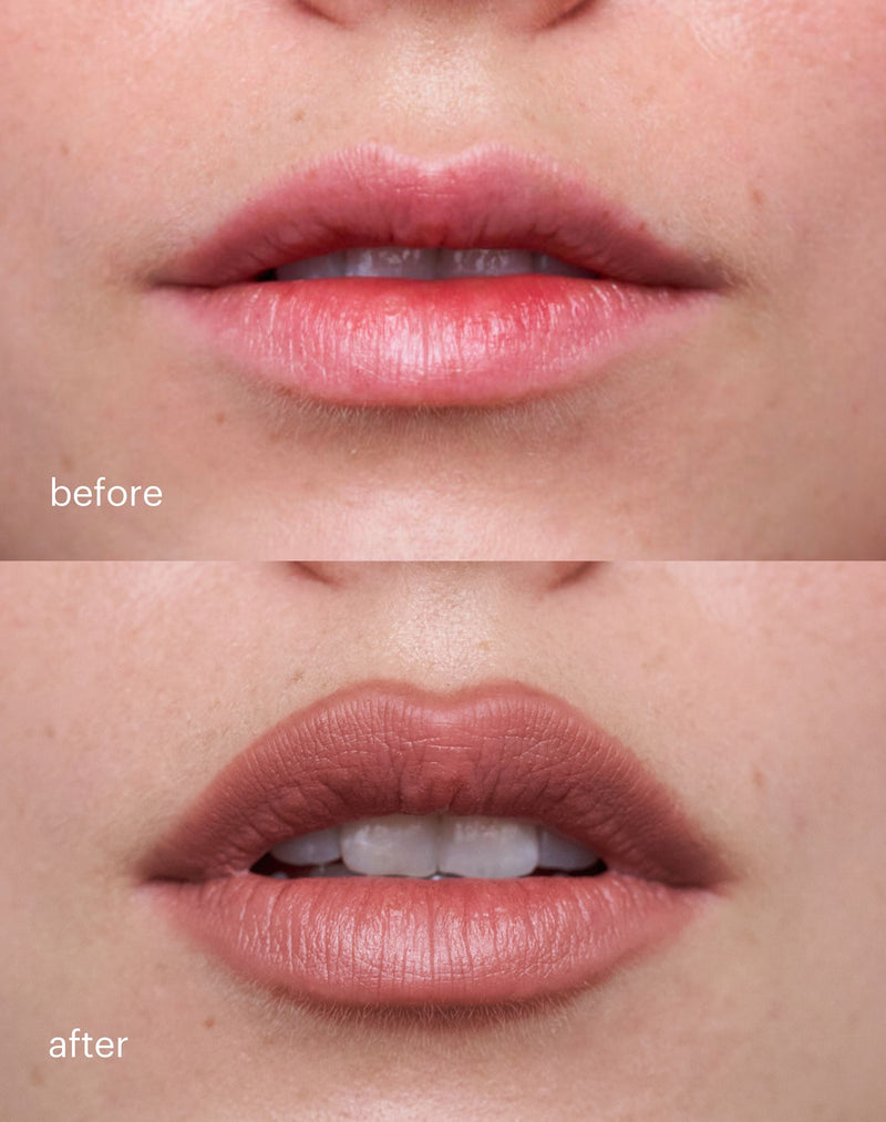 neutral-brown; Before & After of the Soft Shape Lip Liner in Neutral Brown