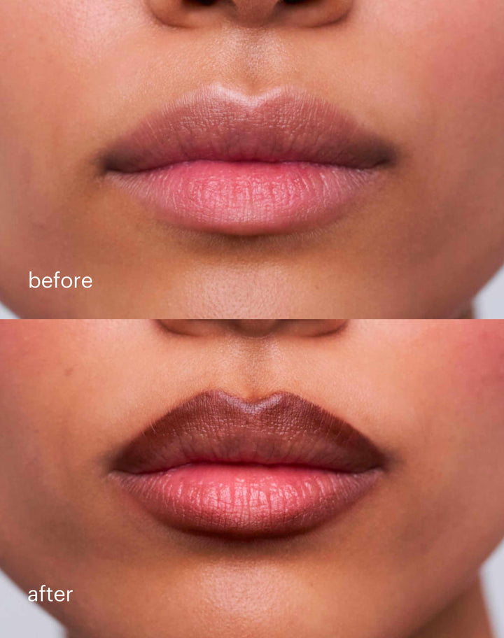 soft-shape-lip-liner; chocolate-brown: Before & After of the  Soft Shape Lip Liners in Chocolate Brown