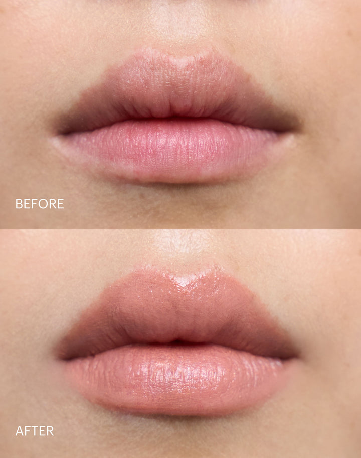 triple-tint-lip-balm; Nothin: Before & after of the Triple Tint Lip Balm in Nothin'