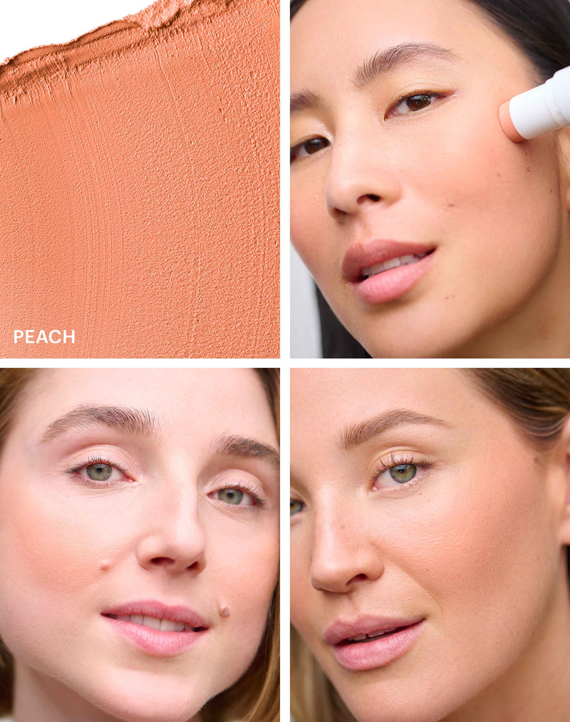 ;Soft, pastel peach colour with warm undertones