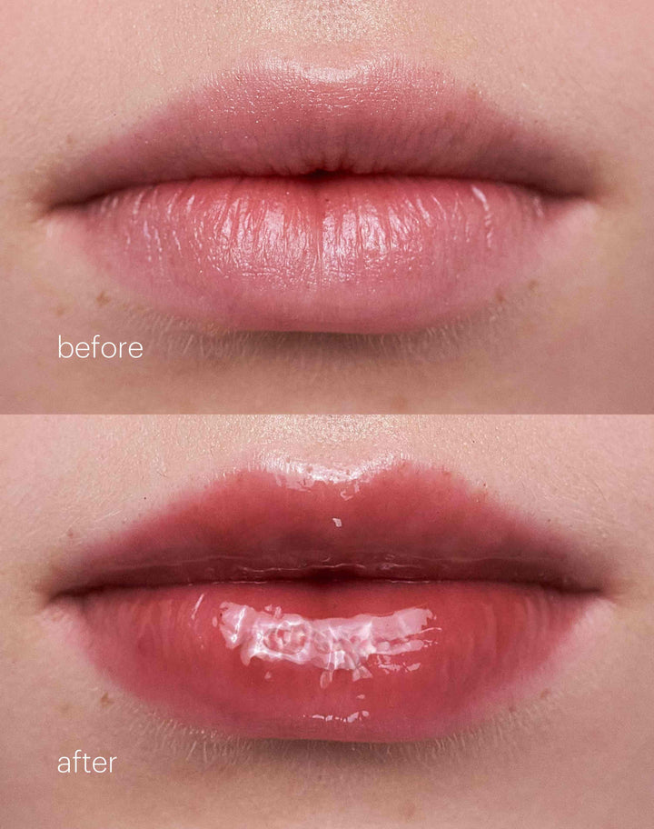 jelly-treat-lip-oil; glaze: Before & After of the Jelly Treat Lip Oils in Glaze