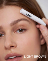 ; Lena is wearing the Fluffy Brow Filler in light brown