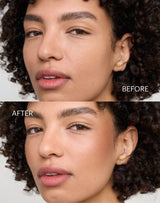 bronzen gloed blush ; Voor en na van de Glow Blushes in Bronze Glow