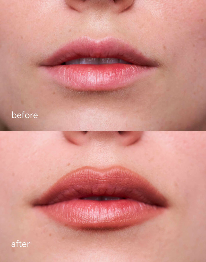 karamel-naakt; Voor & Na van de Soft Shape Lip Liner in Caramel Nude