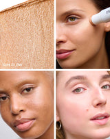 zonneschijn- highlighter ; Een delicaat glinsterende koperperzik tint met roségouden ondertonen