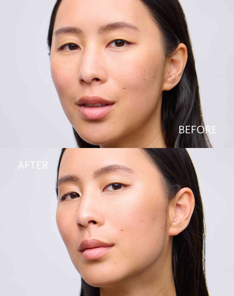 sun-glow-highlighter; Voor & Na van de Mono Stick in Sun-Glow