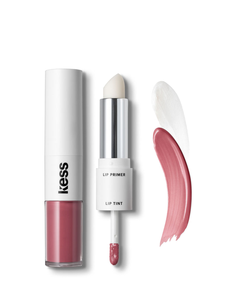 donkerroze; Lip Tint & Primer Twin Stick in Dusty Rose