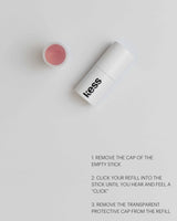 mono-stick; Gebruik blush of highlighter navulling, click & glow!