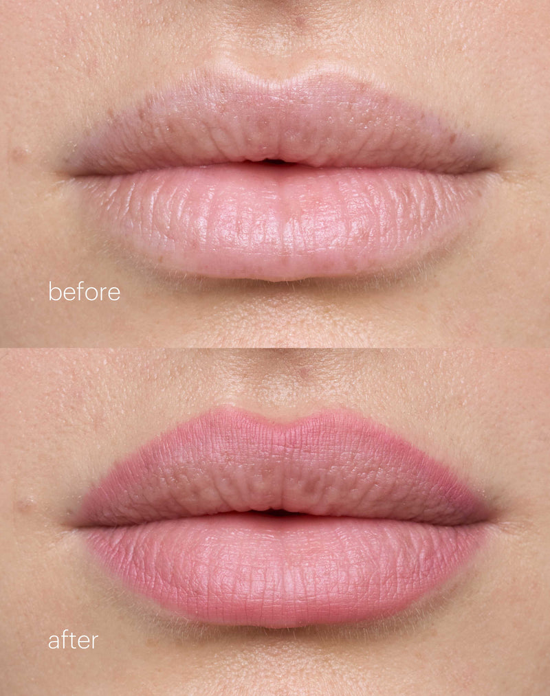 naturalna róża; Przed i po Soft Shape Lip Liner w kolorze Natural Rose