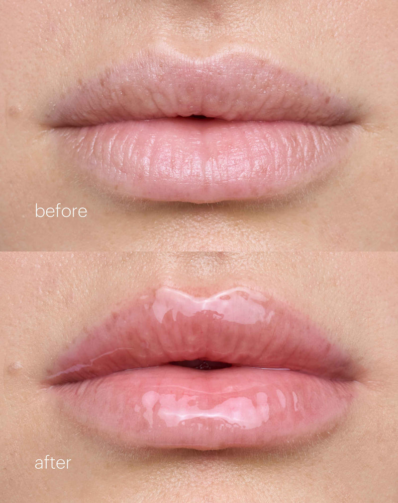 poślizg; Przed i po Jelly Treat Lip Oil w poślizgu