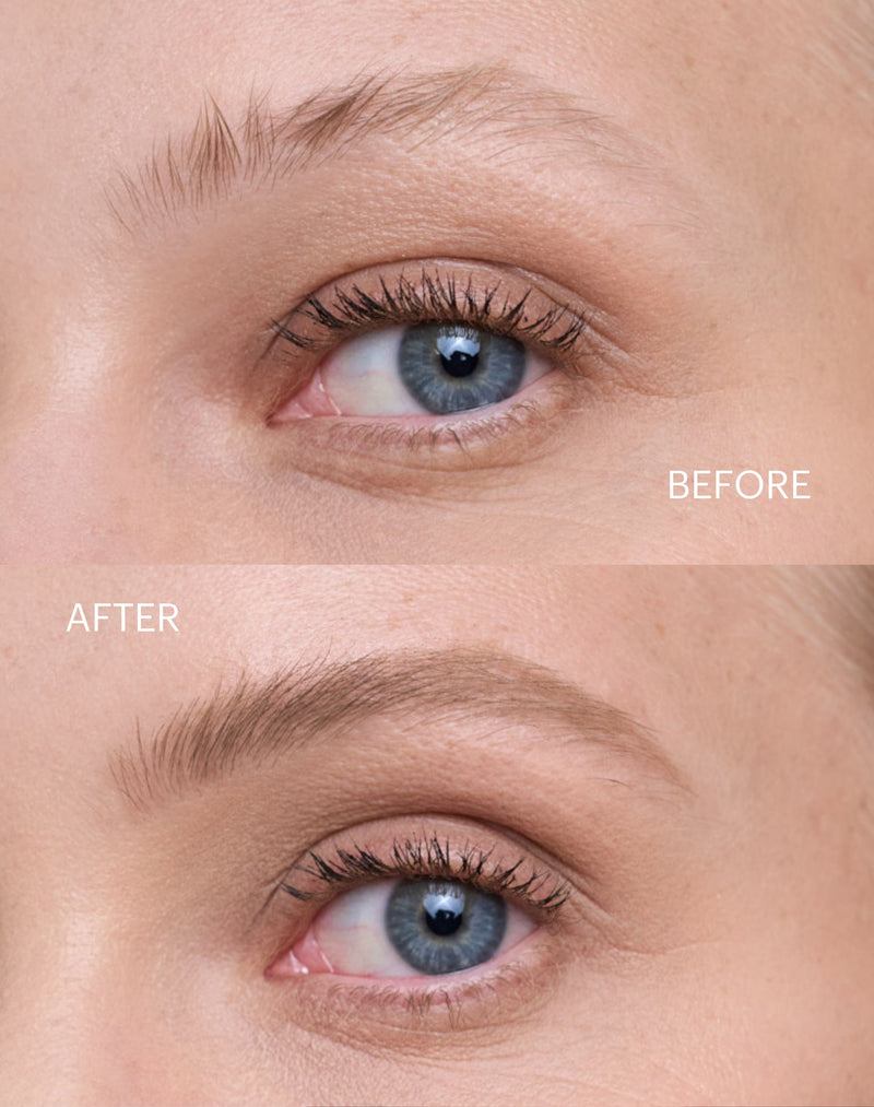 blondynka; Przed - Po Fluffy Brow Filler w kolorze blond